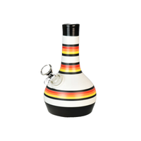 7.25 inch southwest style black red yellow orange striped ceramic bong water pipe bliss shop chicago