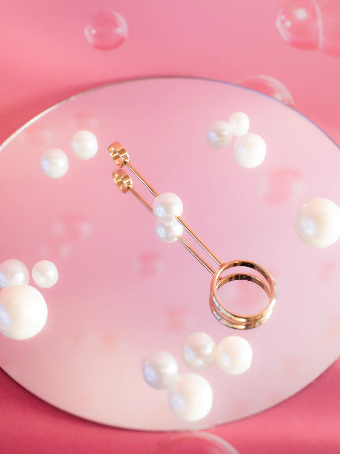 3 inch gold colored joint or cigarette holder with white pearl worn like a ring bliss shop chicago