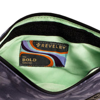 Revelry The Broker Smell Proof Zippered Stash Bag in blue and white tie dye design bliss shop chicago