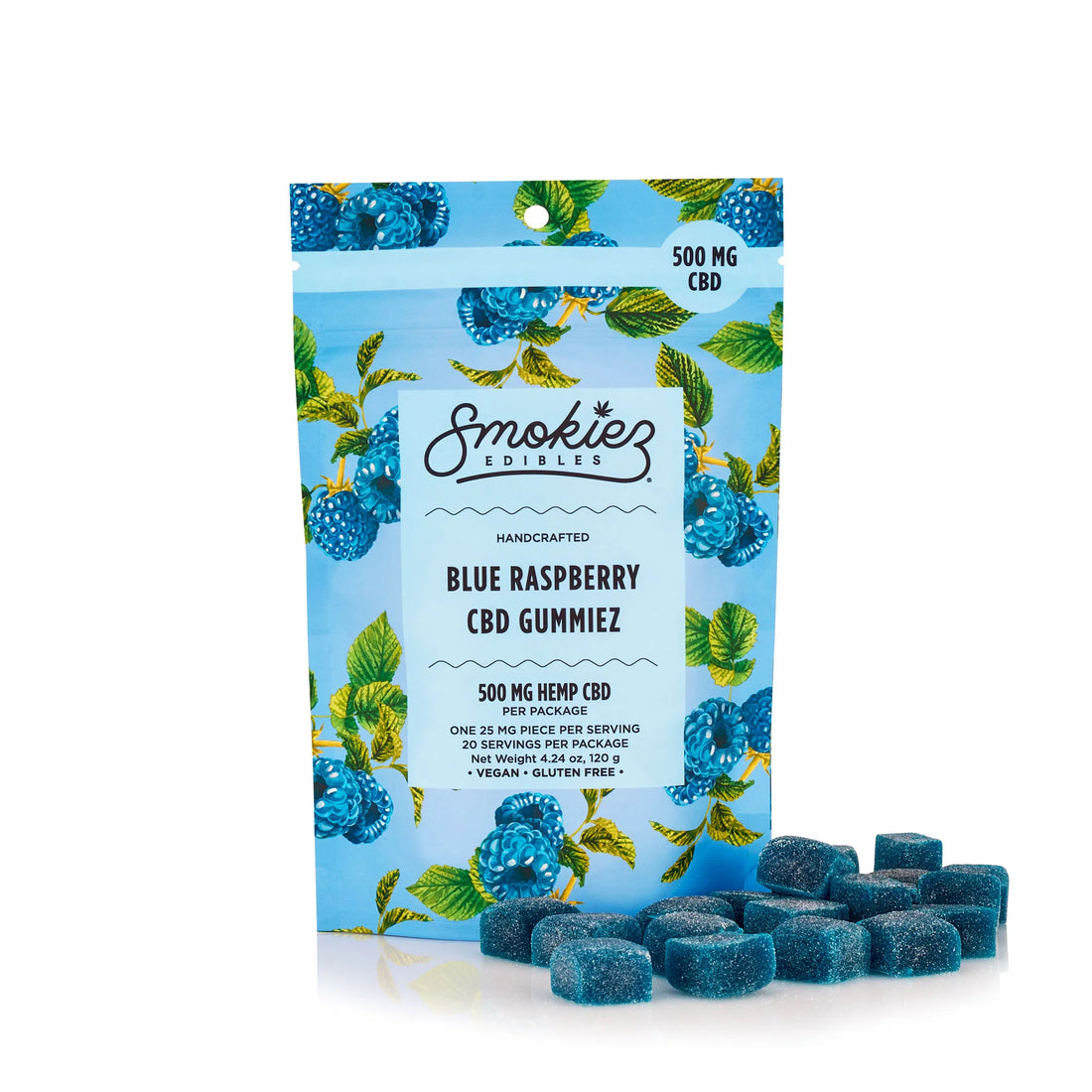 Smokiez 500mg CBD Vegan Gummies Blue Raspberry Bliss Shop Chicago