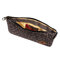Revelry The Broker Smell Proof Zippered Stash Bag in leopard print bliss shop chicago