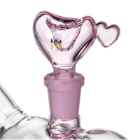 mj arsenal valentines day sonnet bubbler heart shaped pink bubbler with pink heart 14mm slide bliss shop chicago