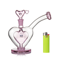 mj arsenal valentines day sonnet bubbler heart shaped pink bubbler with pink heart 14mm slide bliss shop chicago