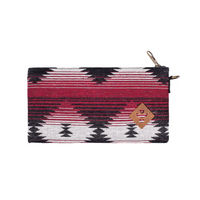 revelry the broker in red maroon and white southwest style pattern smell and water proof bag bliss shop chicago