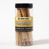 50 pack Blazy susan king size pre rolled cones in unbleached bliss shop chicago