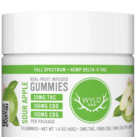 wyld hemp delta 9 thc cbd cbg sour apple gummies bliss shop chicago