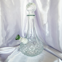 8.25 inch borosilicate vintage wine decanter style bong with matching mouthpiece gasket bliss shop chicago