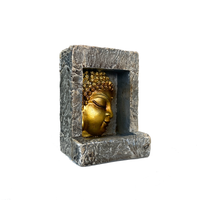 4 inch gold polyresin buddha head backflow incense burner bliss shop chicago