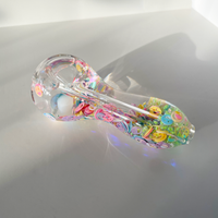 4 inch freezable glow in the dark hand pipe filled with colorful seashells and beads bliss shop chicago