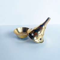 3.5 inch tall 2 piece brass incense cone burner with star cutouts bliss shop chicago