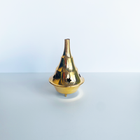 3.5 inch tall 2 piece brass incense cone burner with star cutouts bliss shop chicago