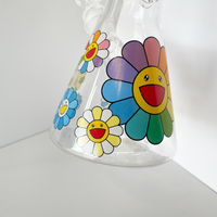 10 inch beaker bong with murakami's daisy designs bliss shop chicago