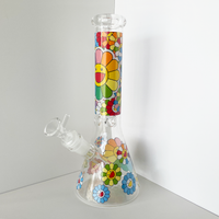 10 inch beaker bong with murakami's daisy designs bliss shop chicago