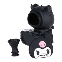 5.5" black silicone bubbler designed like sanrio kuromi bliss shop chicago