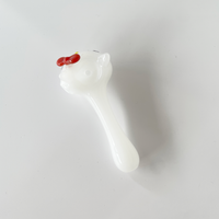 3.5 inch sugarmattys white spoon pipe with sanrio hello kitty design bliss shop chicago
