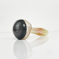 black and white linework fumed heady glass pipe bliss shop chicago