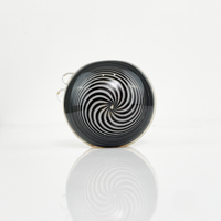 black and white linework fumed heady glass pipe bliss shop chicago