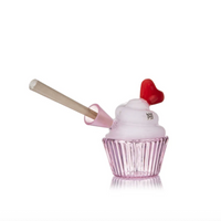mj arsenal baby cake joint bubbler valentines day pink cupcake with red heart mouthpiece bliss shop chicago