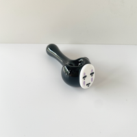 3.5 inch sugarmattys black spoon hand pipe with spirited away no face design bliss shop chicago
