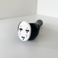3.5 inch sugarmattys black spoon hand pipe with spirited away no face design bliss shop chicago