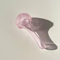 sugarmattys 3.5 inch pink spoon pipe with textured "sugar" design bliss shop chicago