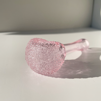 sugarmattys 3.5 inch pink spoon pipe with textured "sugar" design bliss shop chicago