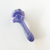 Kristi Conant 4 inch purple glass spoon hand pipe with cherry blossom detail bliss shop chicago