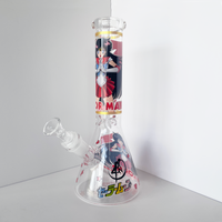 10 inch beaker bong with glow in the dark decals of sailor mars from anime manga sailor moon bliss shop chicago