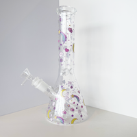 10 inch girly beaker bong with pastel colored decals of moons stars hearts bliss shop chicago