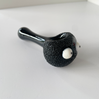 4 inch sugarmattys black hand pipe with spirited away soot sprite design bliss shop chicago