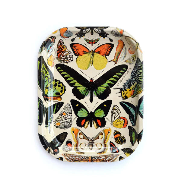 vintage style butterfly metal rolling tray bliss shop chicago