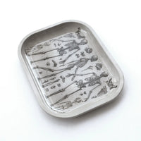 curious prints small 5 by 7 inch metal rolling tray vintage skeleton diagram bliss shop chicago