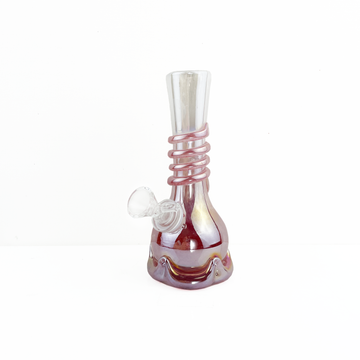 7 inch iridescent white and dark pink bong bliss shop chicago