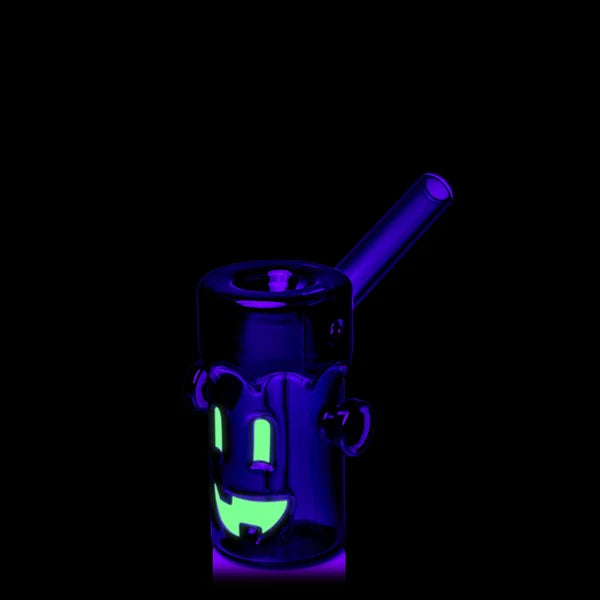 mj arsenal hammer style frankenbubbler with green boro glass with frankenstein face bliss shop chicago