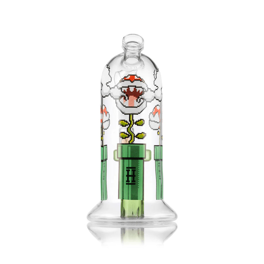 7" dome shaped hemper bong with mario world piranha plant designs bliss shop chicago