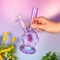 8 inch 70s style purple daisy shaped bong bliss shop chicago