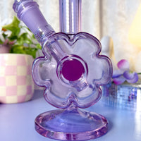 8 inch 70s style purple daisy shaped bong bliss shop chicago