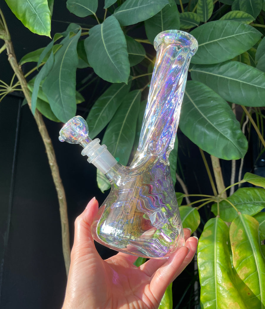 8 inch twisted iridescent beaker bong bliss shop chicago