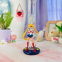 13 inch tall tube bong with 3D sailor moon character bliss shop chicago