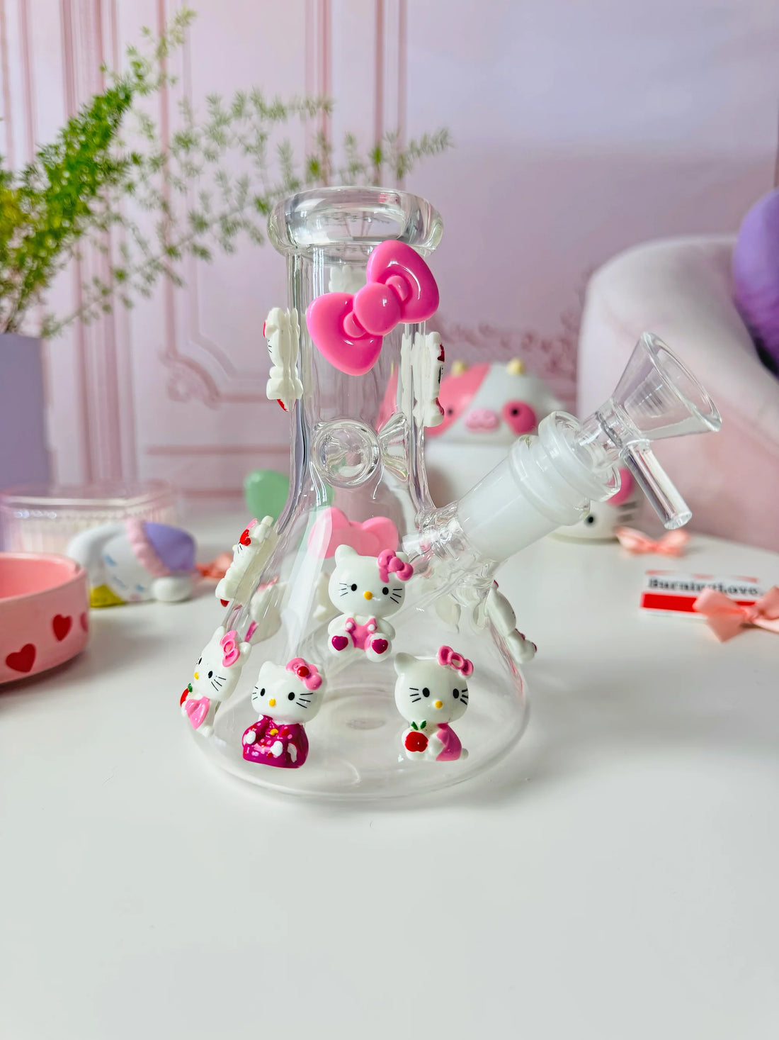 6 inch 3D hello kitty charm beaker bong bliss shop chicago