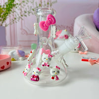 6 inch 3D hello kitty charm beaker bong bliss shop chicago