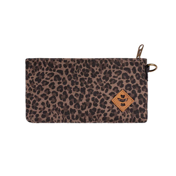 Revelry The Broker Smell Proof Zippered Stash Bag in leopard print bliss shop chicago