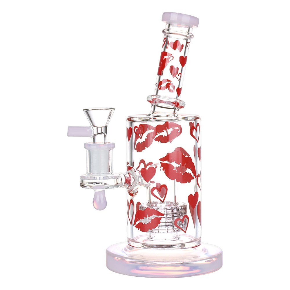 8 inch red and pink Lipstick and heart design rig bliss shop chicago