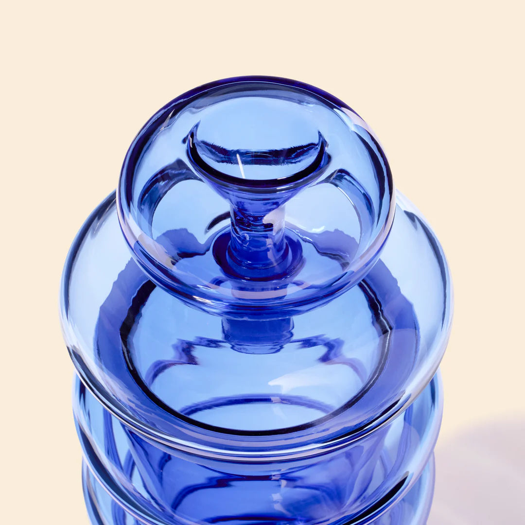 nwtn home bolla 3 piece gravity bong in lapis blue bliss shop chicago