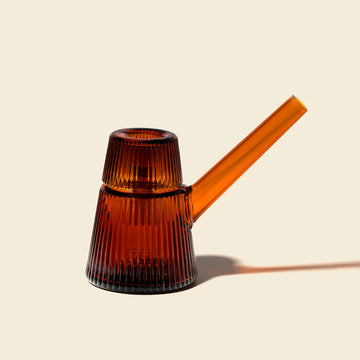 Newton Home Deco Bubbler in Baltic Amber art deco style glass bubbler bliss shop chicago