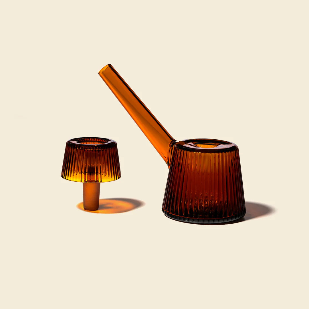 Newton Home Deco Bubbler in Baltic Amber art deco style glass bubbler bliss shop chicago
