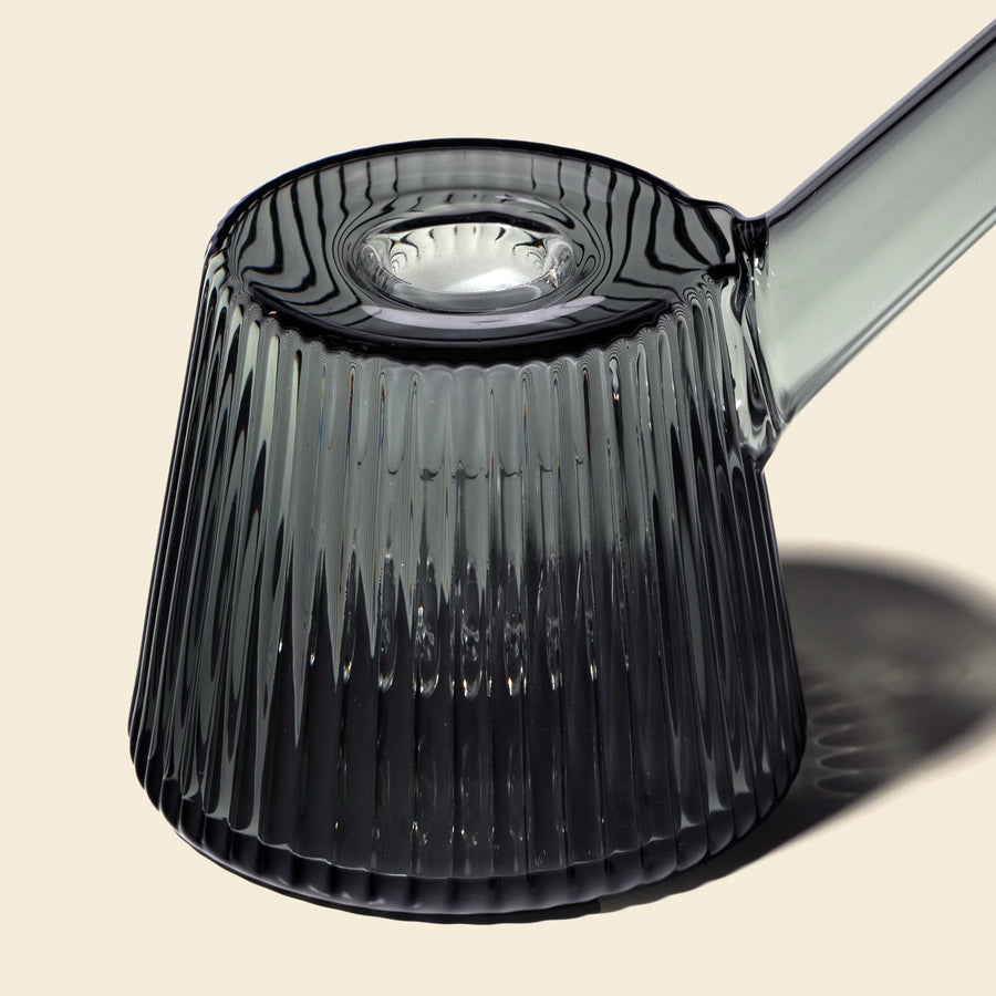Newton Home Deco Bubbler in Charcoal gray art deco style glass bubbler bliss shop chicago