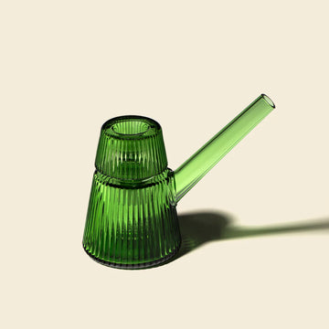 Newton Home Deco Bubbler in Emerald green art deco style glass bubbler bliss shop chicago