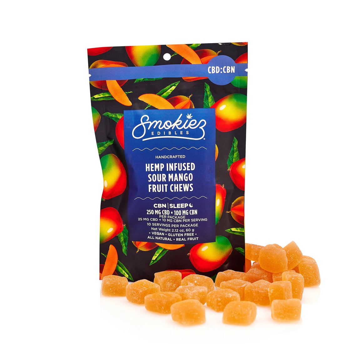 smokiez 10 piece sour mango 250mg cbd 100mg cbn gummies bliss shop chicago