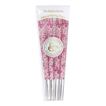 98 mm Beautiful Burns pre roll cones with pink flower and butterfly design bliss shop chicago